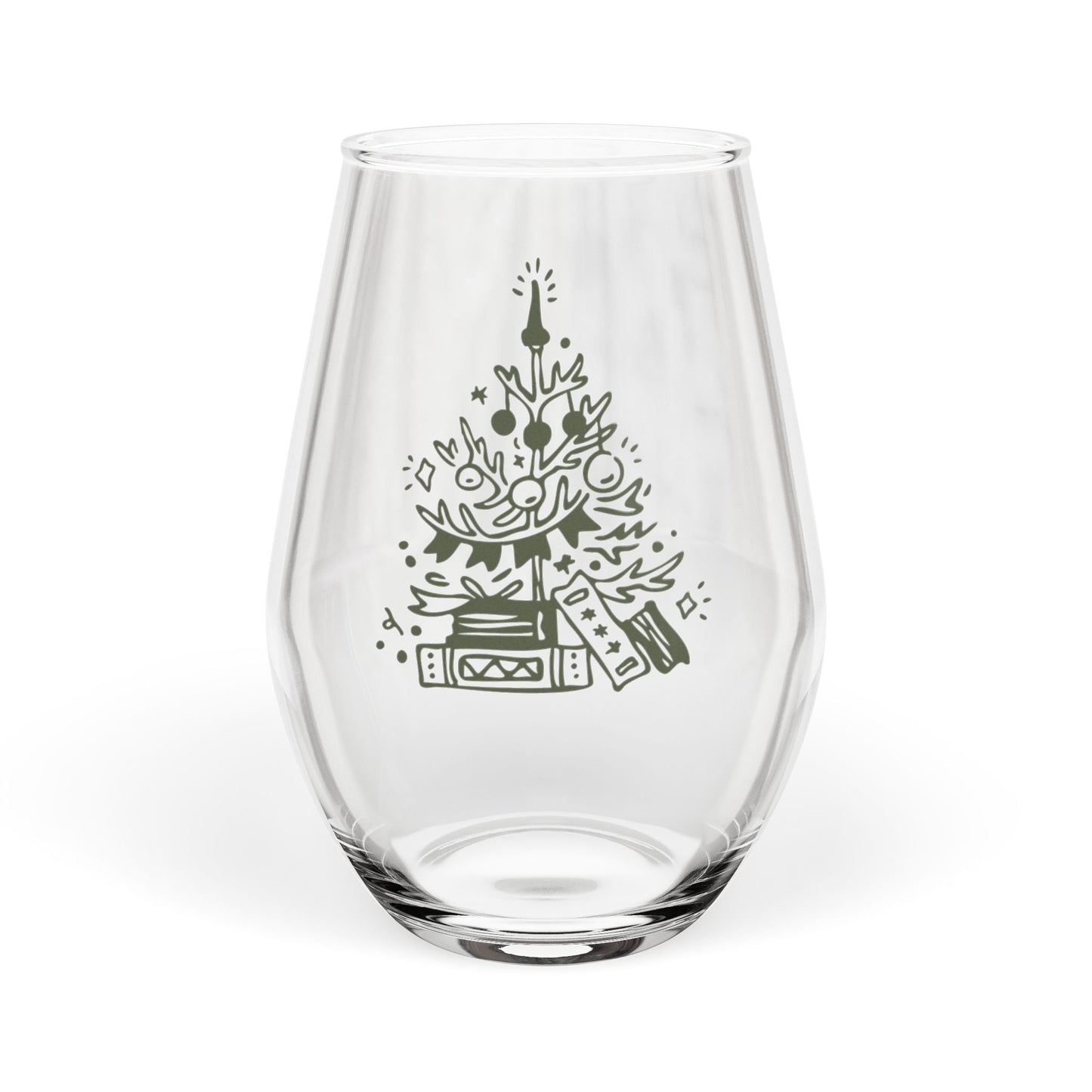 The Quiet Shelf Christmas Tree Wine Glass - The Quiet Shelf