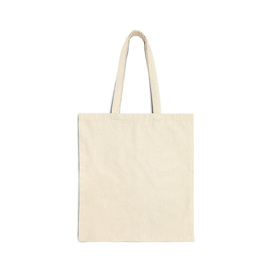 Back of a beige tote bag on a white background