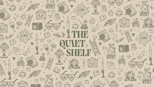The Quiet Shelf logo and pattern