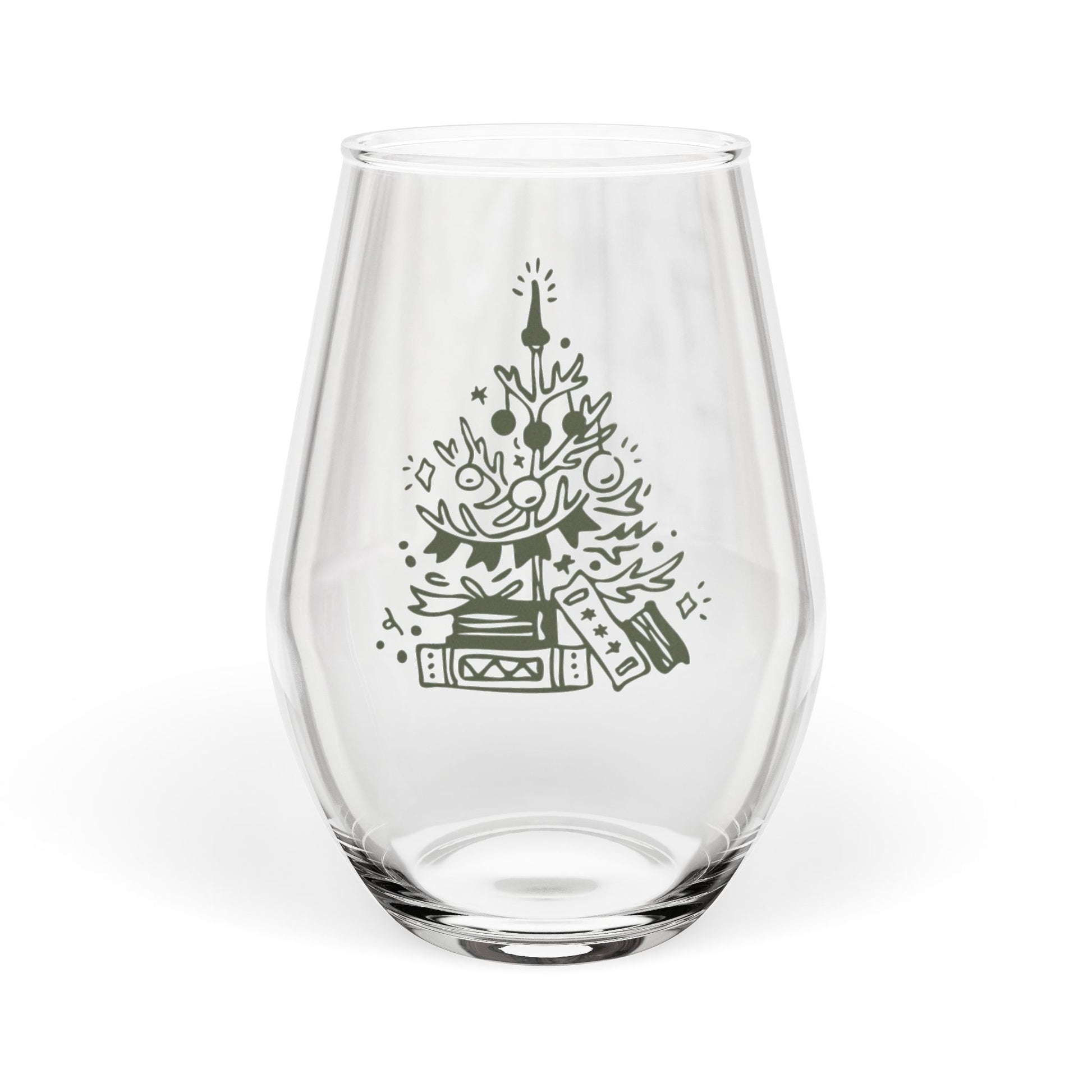 The Quiet Shelf Christmas Tree Wine Glass - The Quiet Shelf
