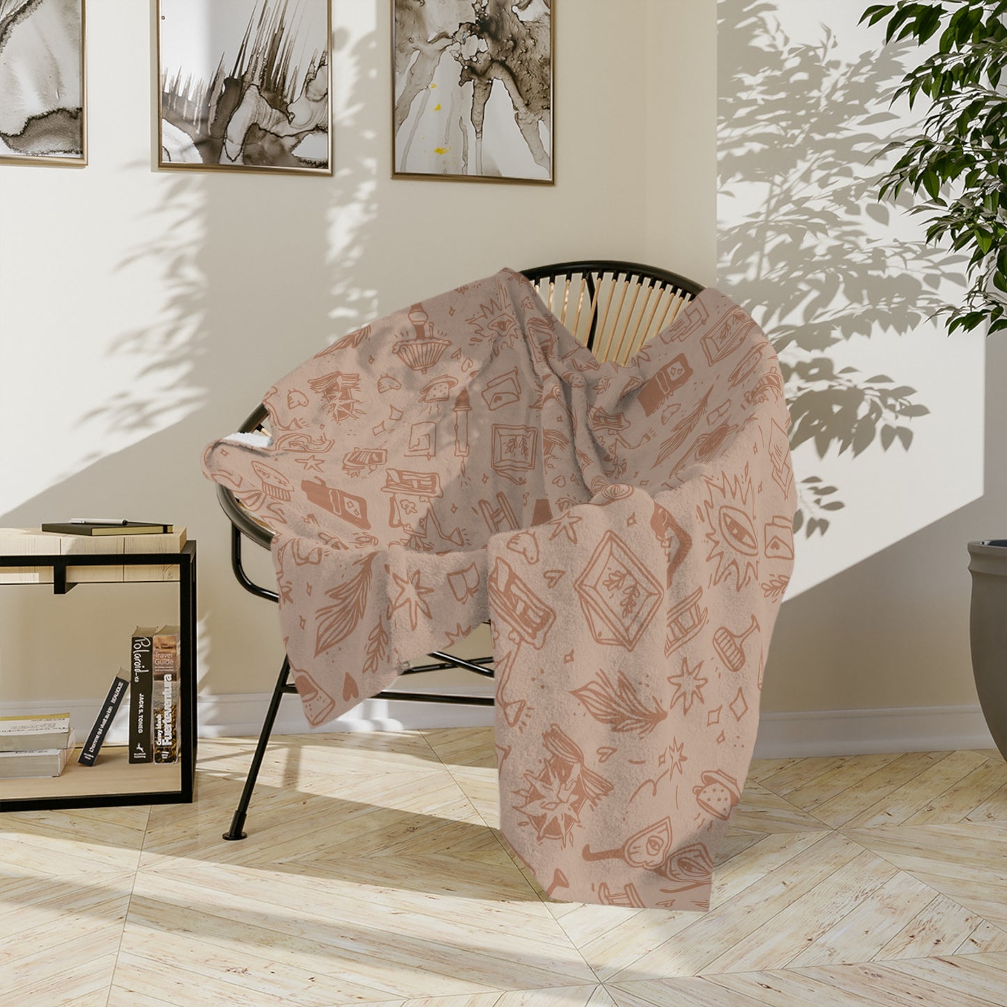 The Quiet Shelf Book Haven Blush Blanket - The Quiet Shelf