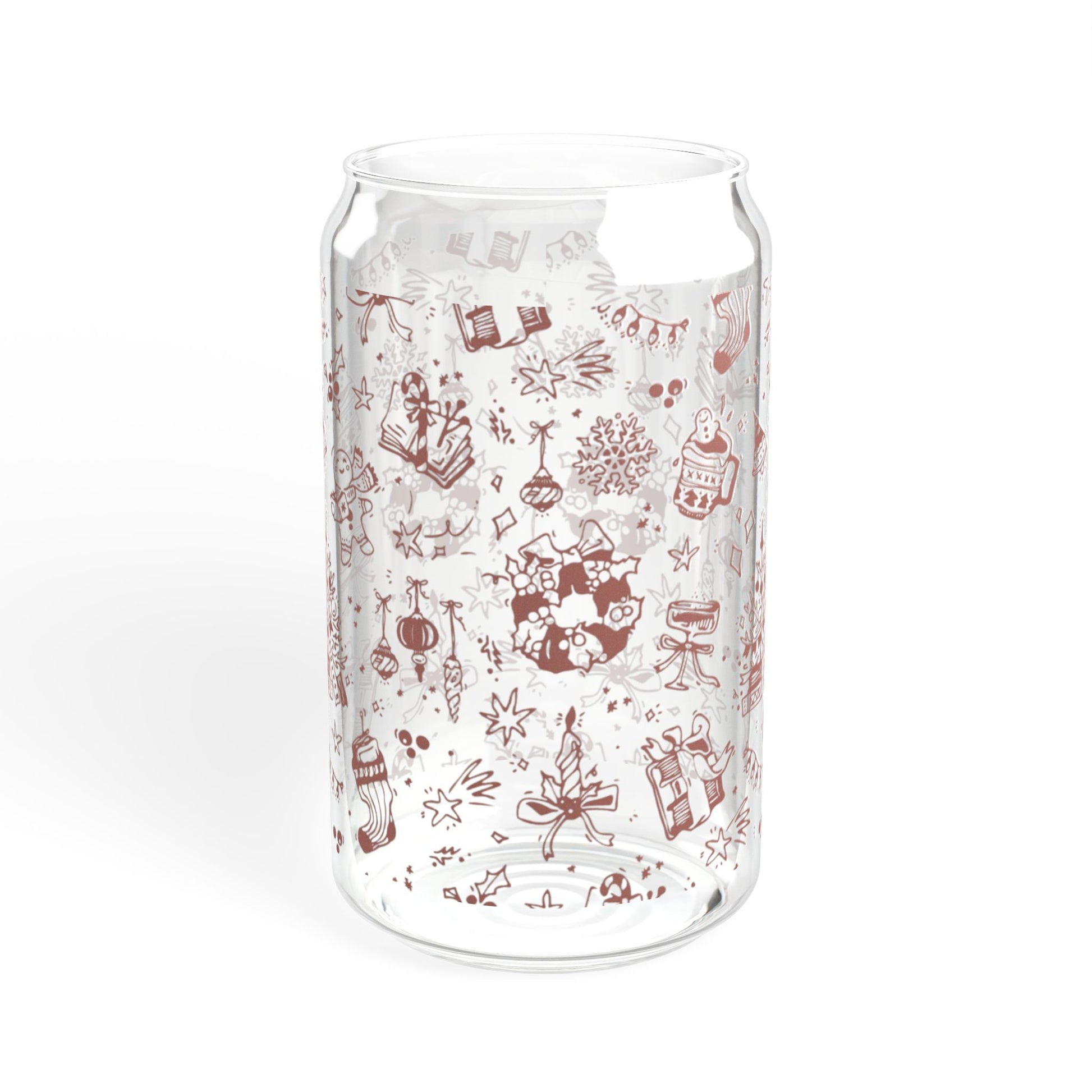 The Quiet Shelf Christmas Festive Pattern Sipper Glass - The Quiet Shelf