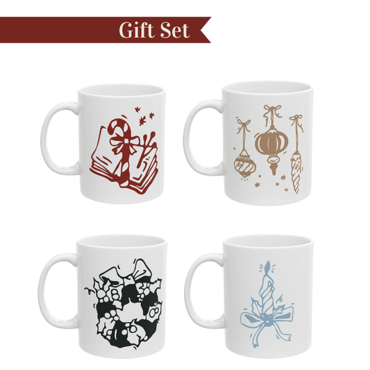 The Quiet Shelf Festive Christmas Mug Set - The Quiet Shelf