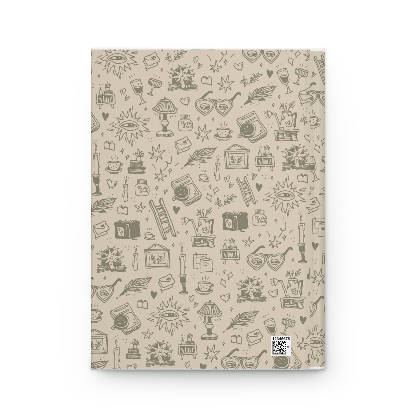 Notebook with decorative cover pattern on a white background