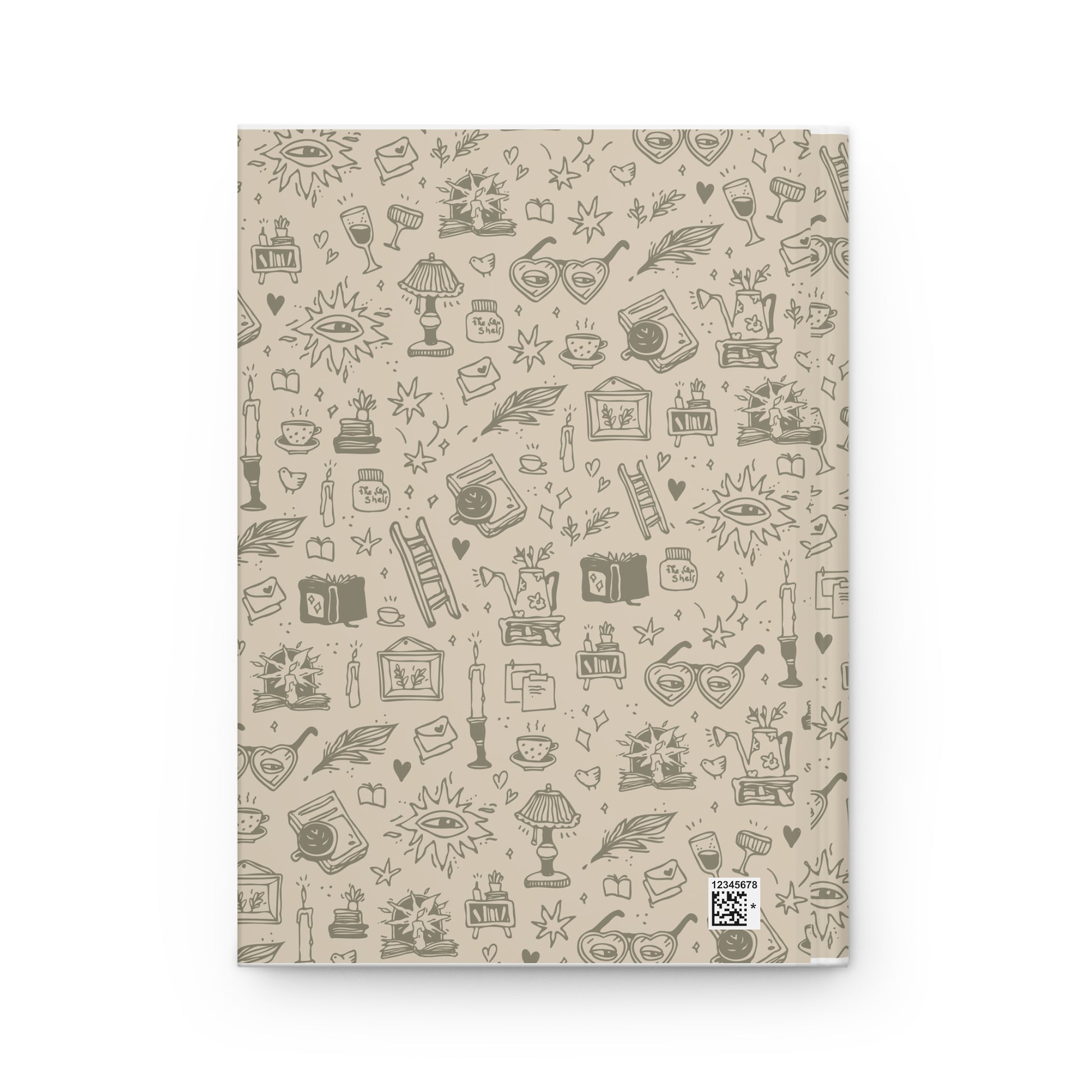 Notebook with decorative cover pattern on a white background