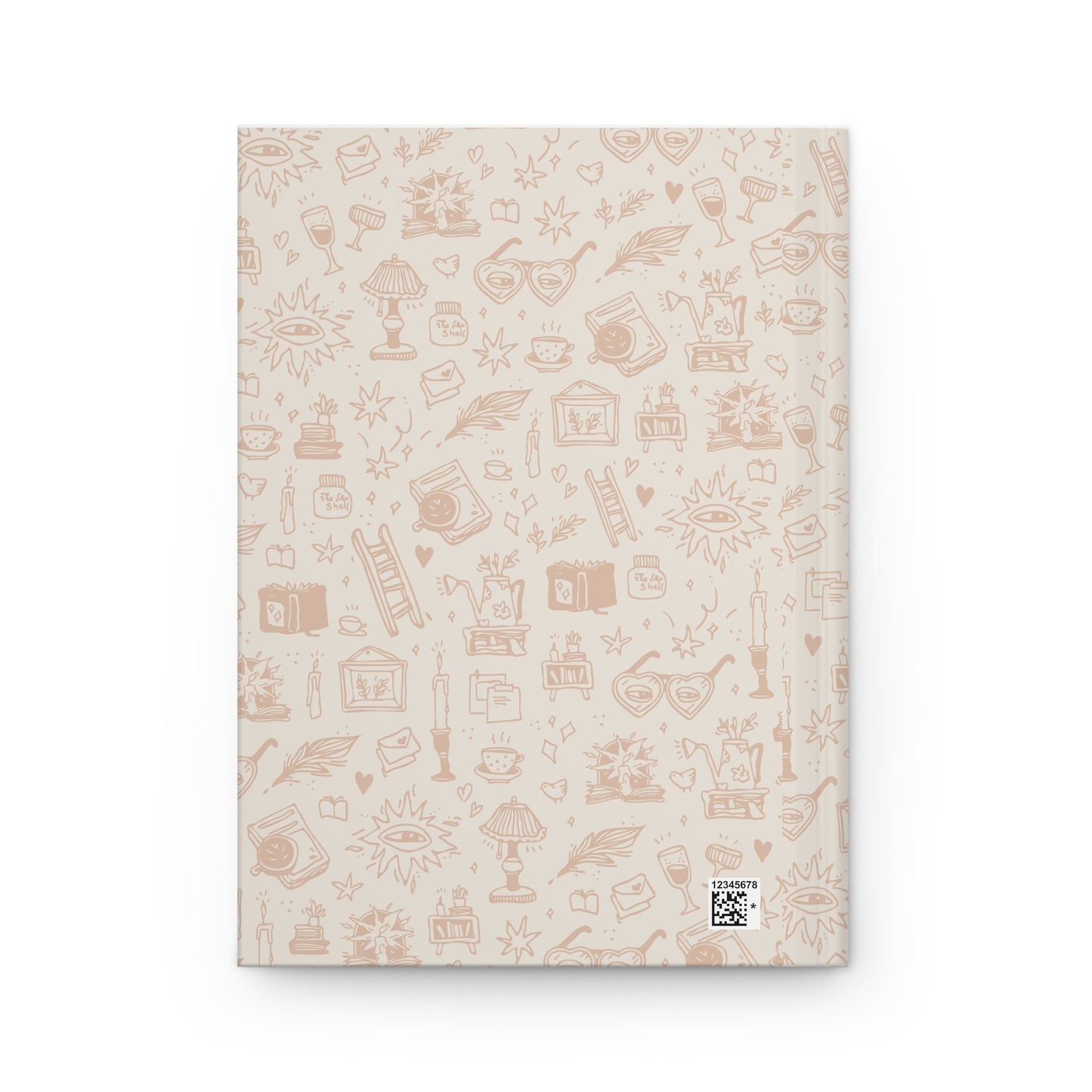 Notebook with decorative cover design on a white background