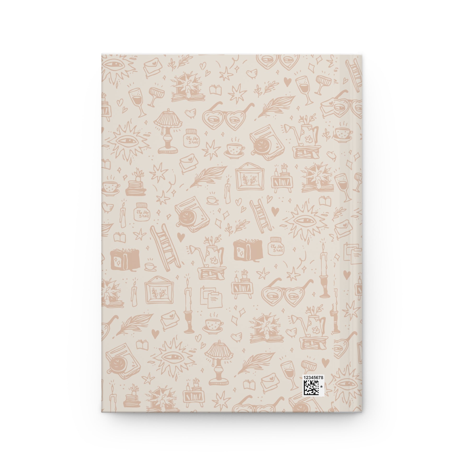 Notebook with decorative cover design on a white background
