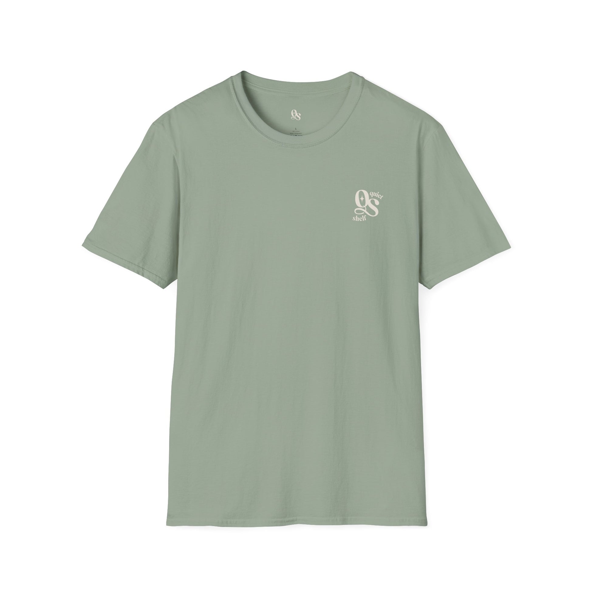 A green t-shirt with the 'QS' monogram on the chest area.