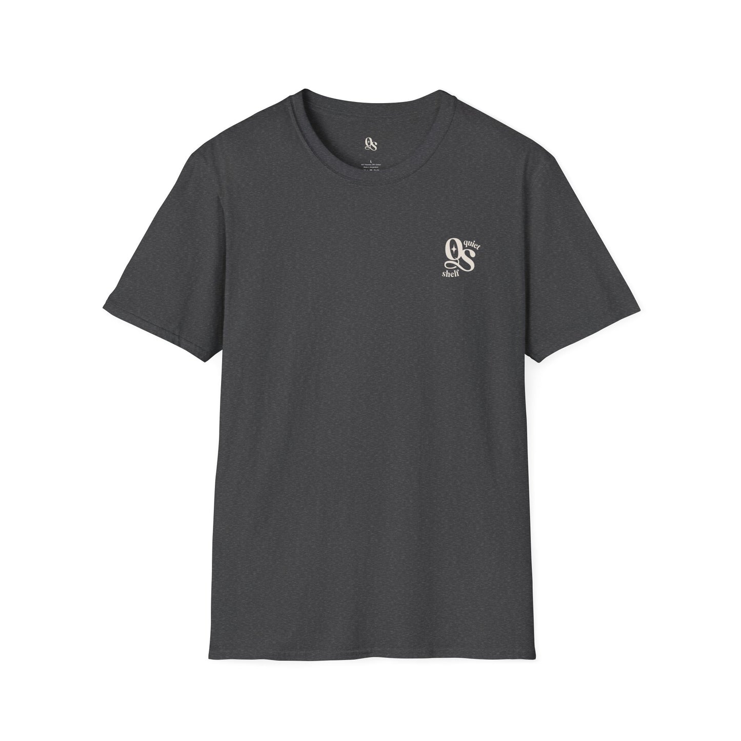 A dark t-shirt with the 'QS' monogram on the chest area.