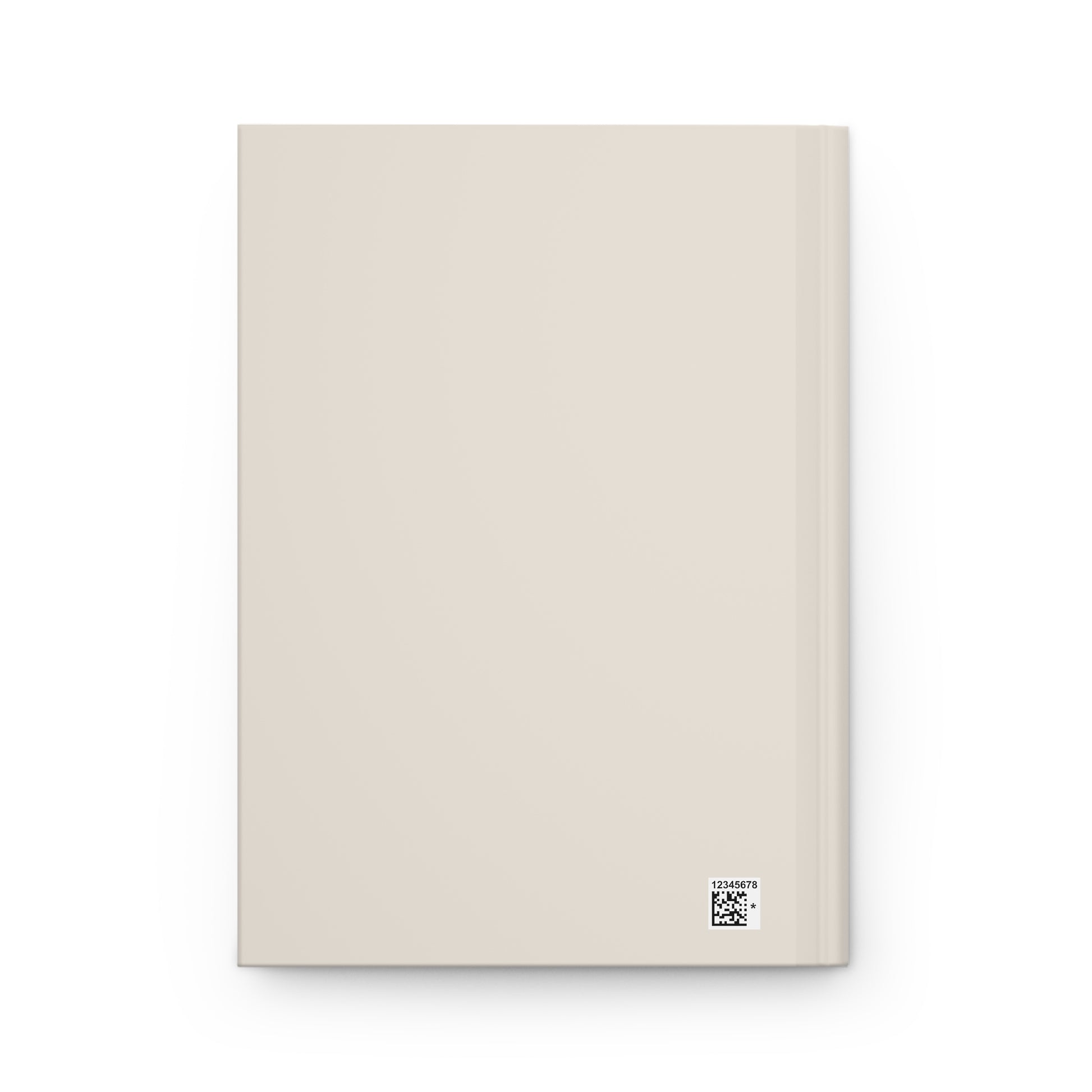 Back cover of a journal on a white background