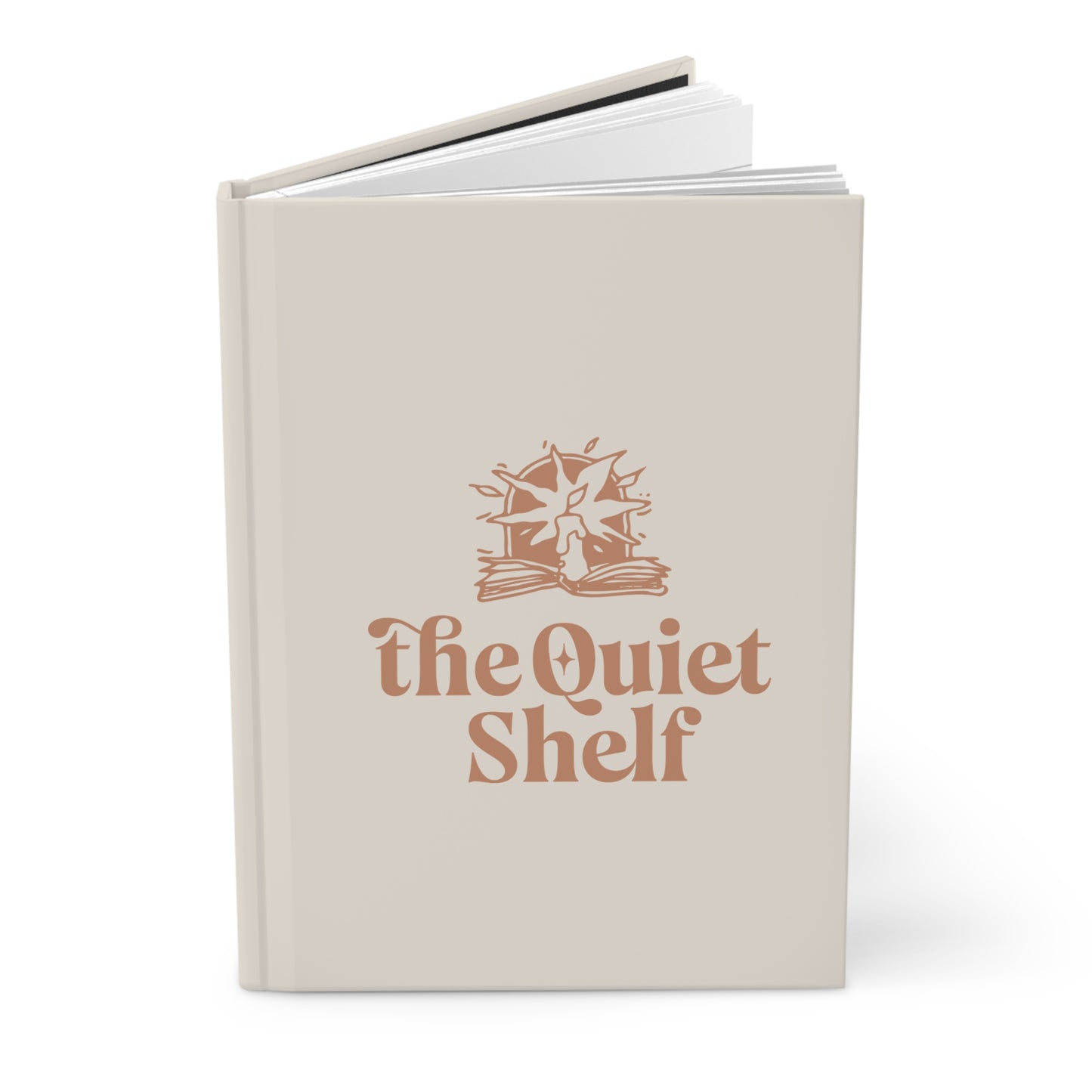 Journal with 'The Quiet Shelf' logo on a white background