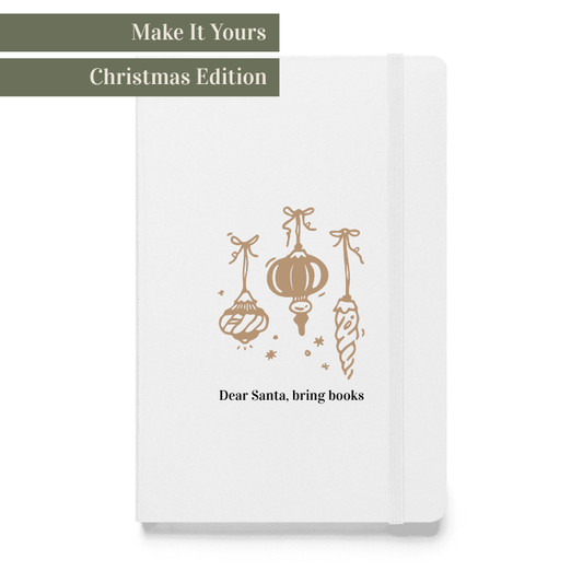 White book with gold illustrations and text on a white background