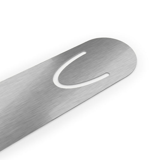 Bookmark with a circular cutout on a white background